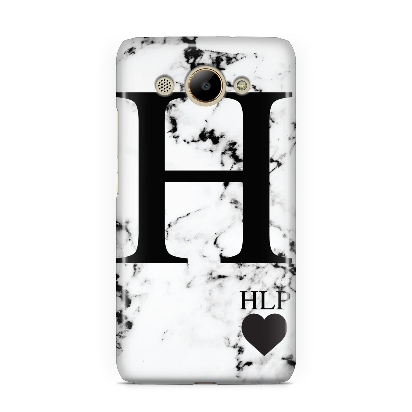 Marble Love Heart Personalised Huawei Y3 2017