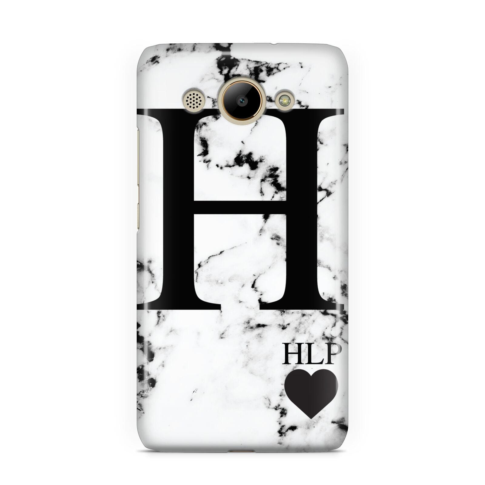 Marble Love Heart Personalised Huawei Y3 2017