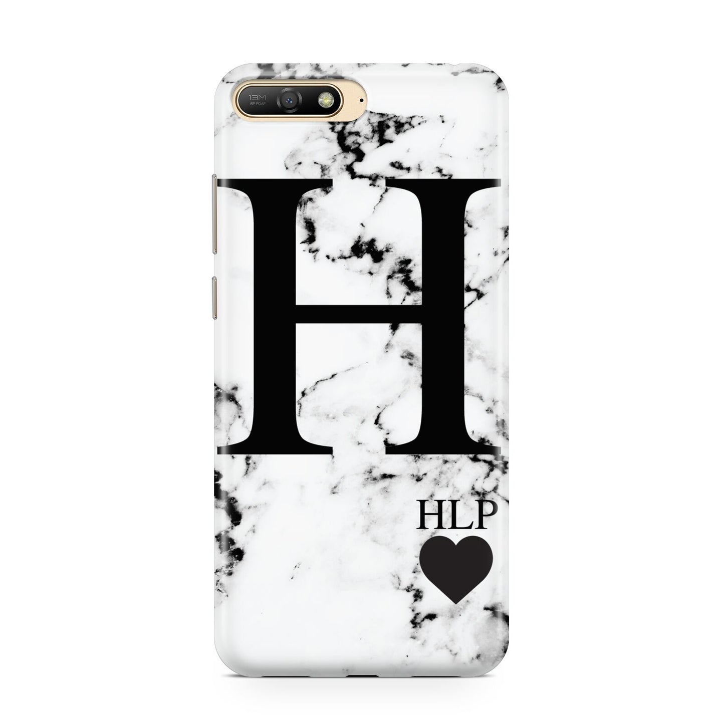 Marble Love Heart Personalised Huawei Y6 2018