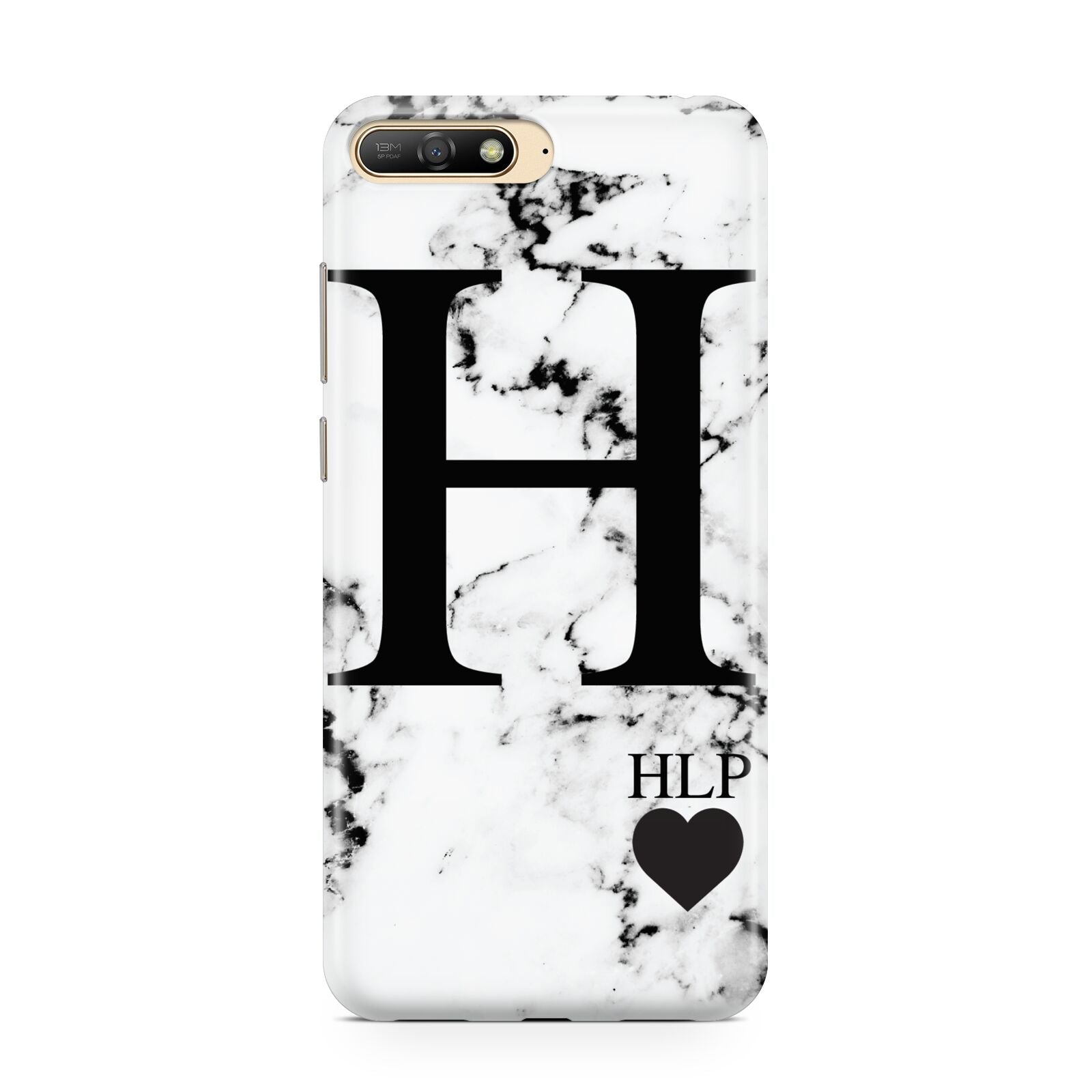 Marble Love Heart Personalised Huawei Y6 2018