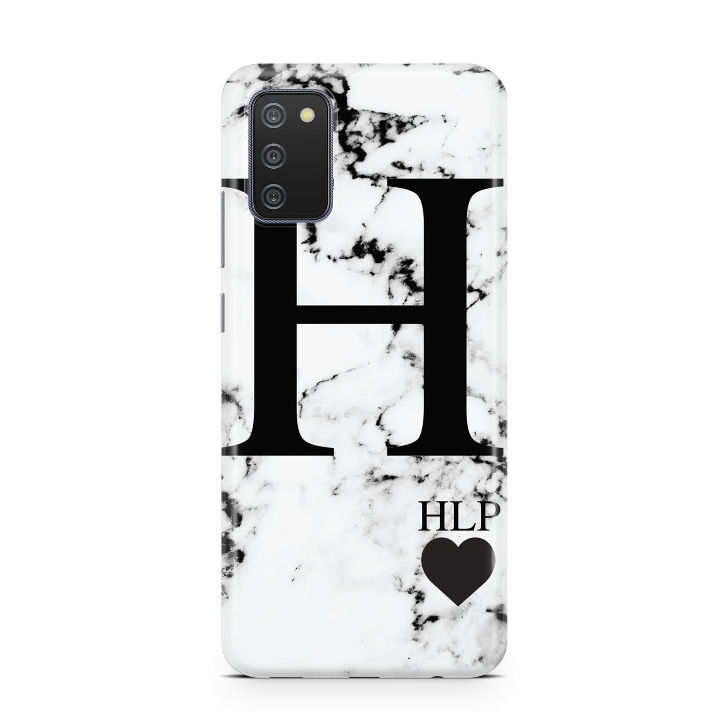 Marble Love Heart Personalised Samsung A02s Case