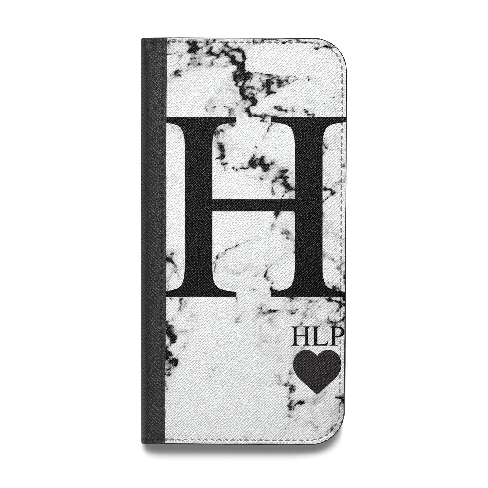 Marble Love Heart Personalised Vegan Leather Flip Samsung Case