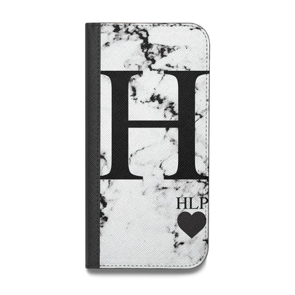 Marble Love Heart Personalised Vegan Leather Flip Samsung Case