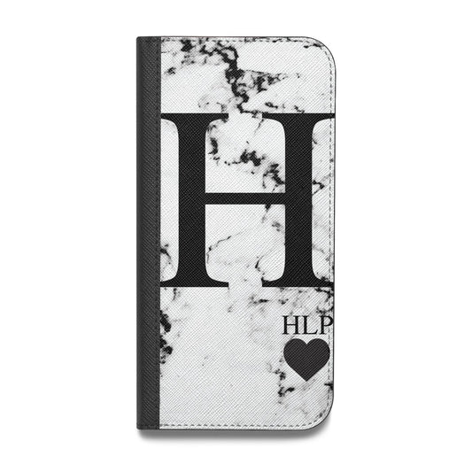 Marble Love Heart Personalised Vegan Leather Flip Samsung Case