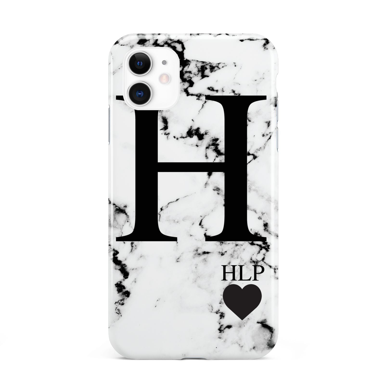 Marble Love Heart Personalised iPhone 11 3D Tough Case