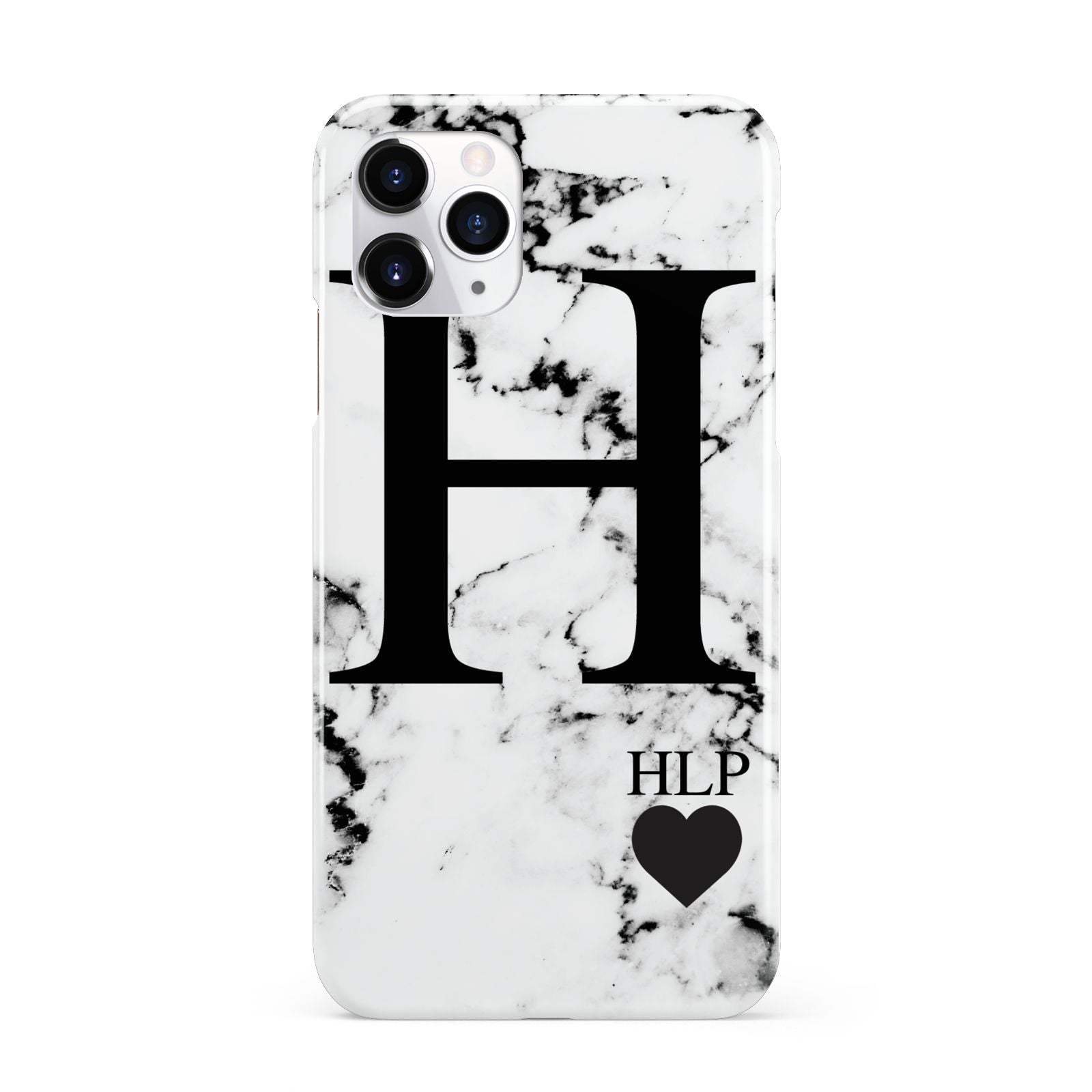 Marble Love Heart Personalised iPhone 11 Pro 3D Snap Case