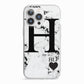 Marble Love Heart Personalised iPhone 13 Pro TPU Impact Case with White Edges
