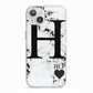 Marble Love Heart Personalised iPhone 13 TPU Impact Case with White Edges