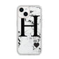 Marble Love Heart Personalised iPhone 14 Clear Tough Case Starlight