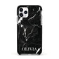 Marble Name Personalised Apple iPhone 11 Pro in Silver with Black Impact Case