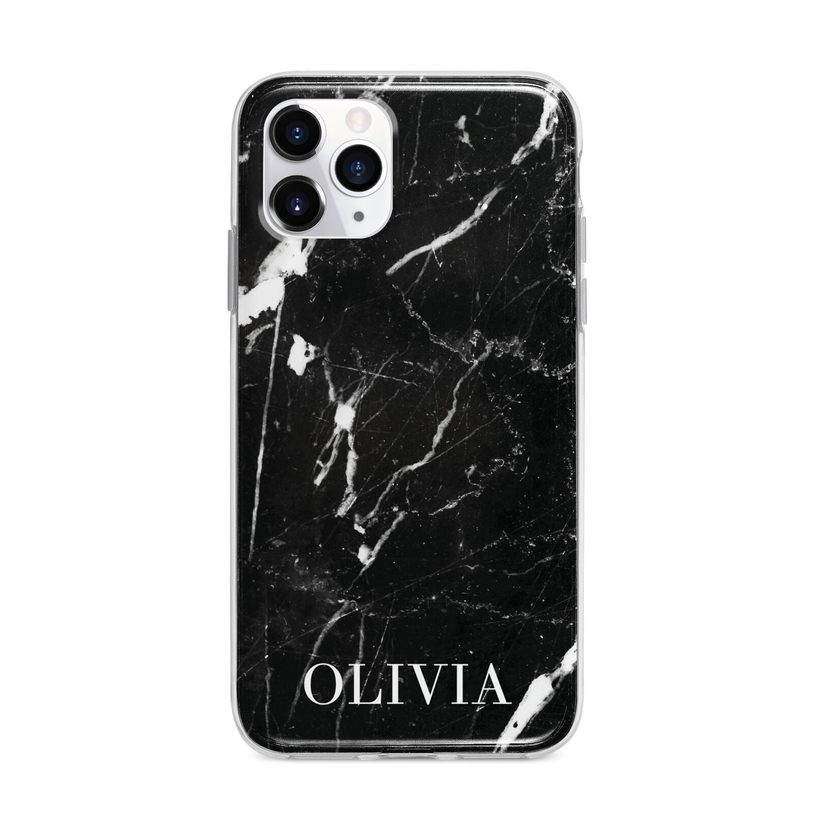 Marble Name Personalised Apple iPhone 11 Pro in Silver with Bumper Case