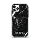 Marble Name Personalised Apple iPhone 11 Pro in Silver with White Impact Case