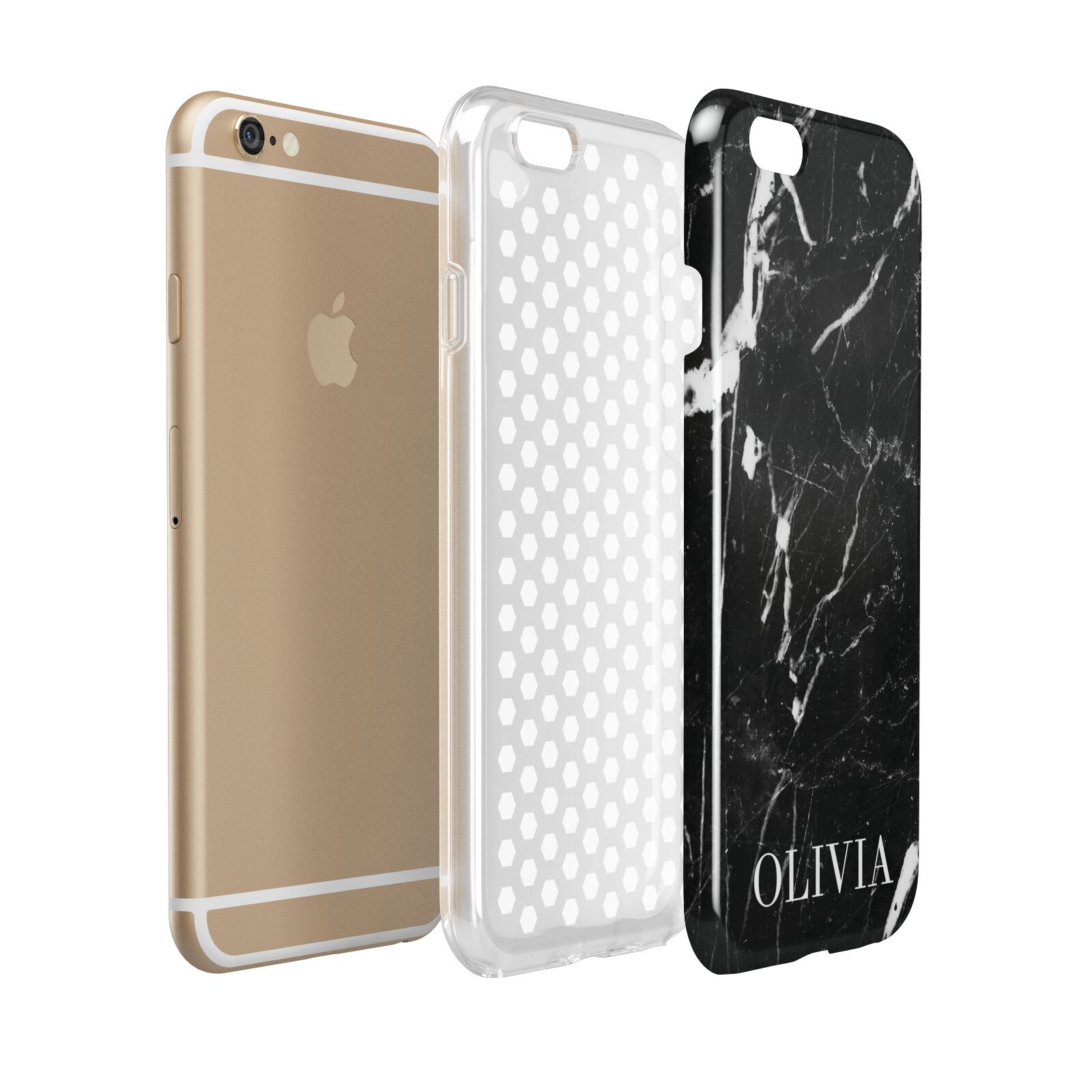 Marble Name Personalised Apple iPhone 6 3D Tough Case Expanded view
