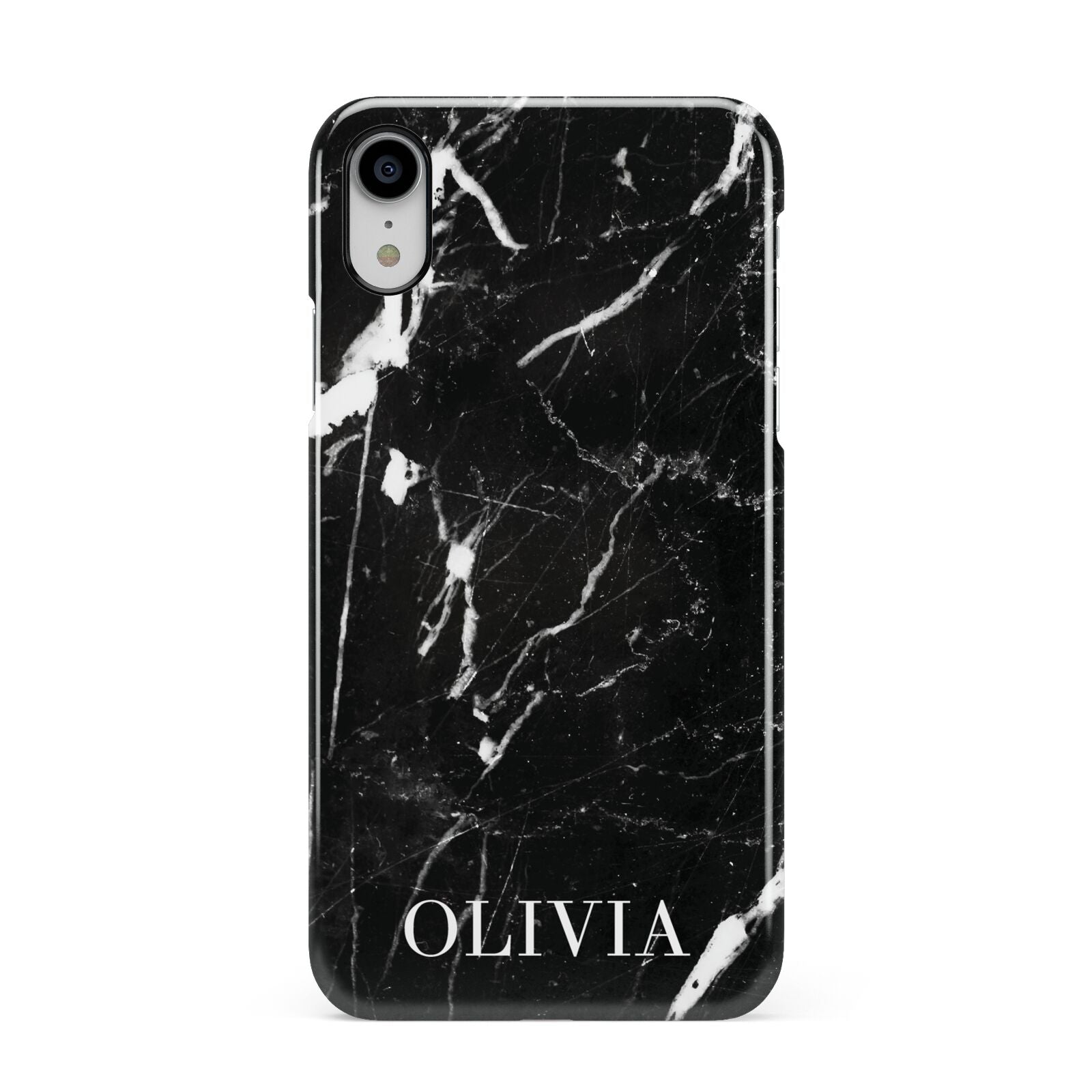 Marble Name Personalised Apple iPhone XR White 3D Snap Case