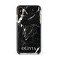 Marble Name Personalised Apple iPhone Xs Max Impact Case Black Edge on Gold Phone