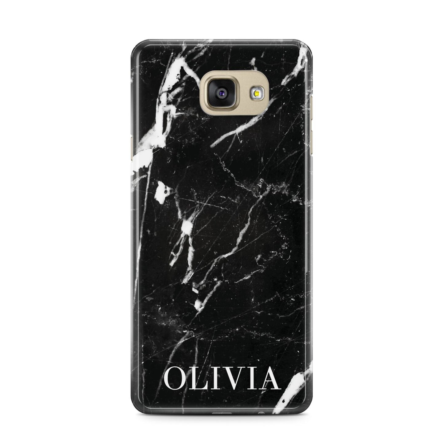 Marble Name Personalised Samsung Galaxy A7 2016 Case on gold phone