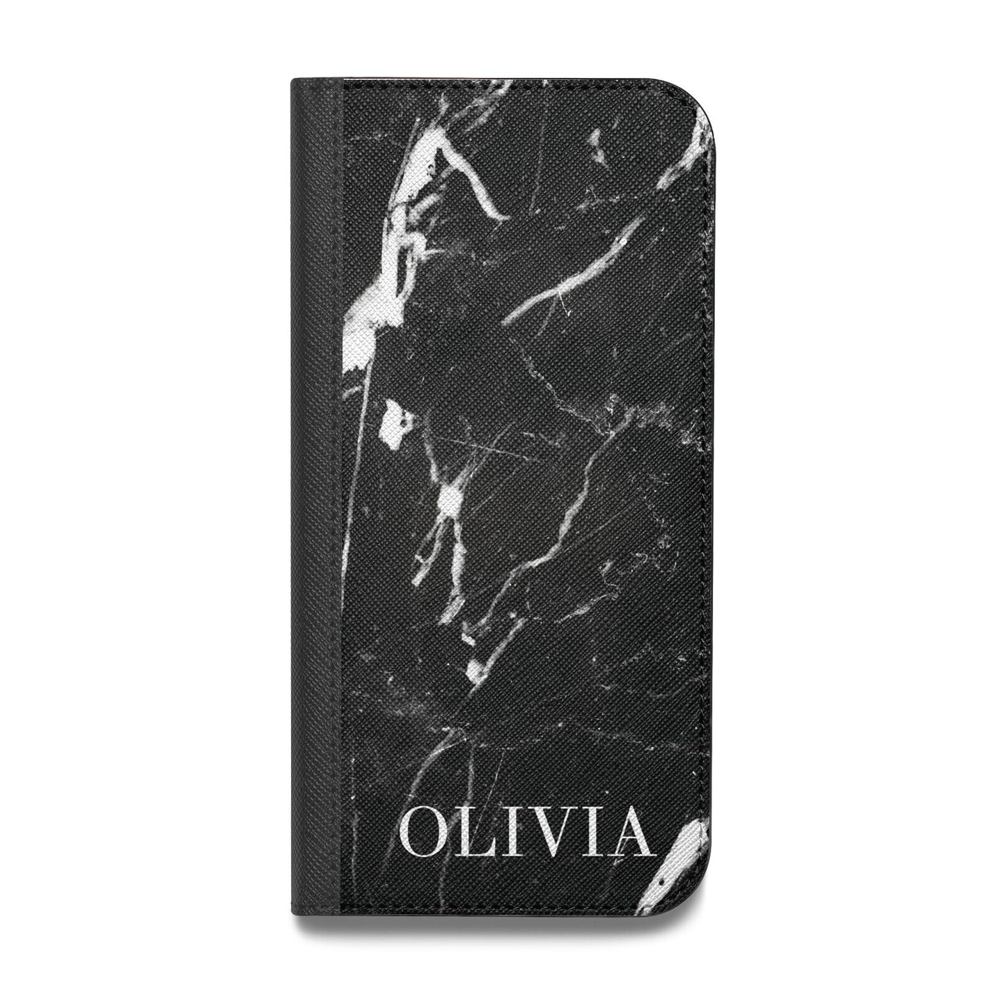 Marble Name Personalised Vegan Leather Flip iPhone Case