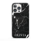 Marble Name Personalised iPhone 13 Pro Clear Bumper Case