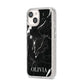 Marble Name Personalised iPhone 14 Glitter Tough Case Starlight Angled Image