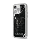 Marble Name Personalised iPhone 14 Pro Max Clear Tough Case Silver Angled Image