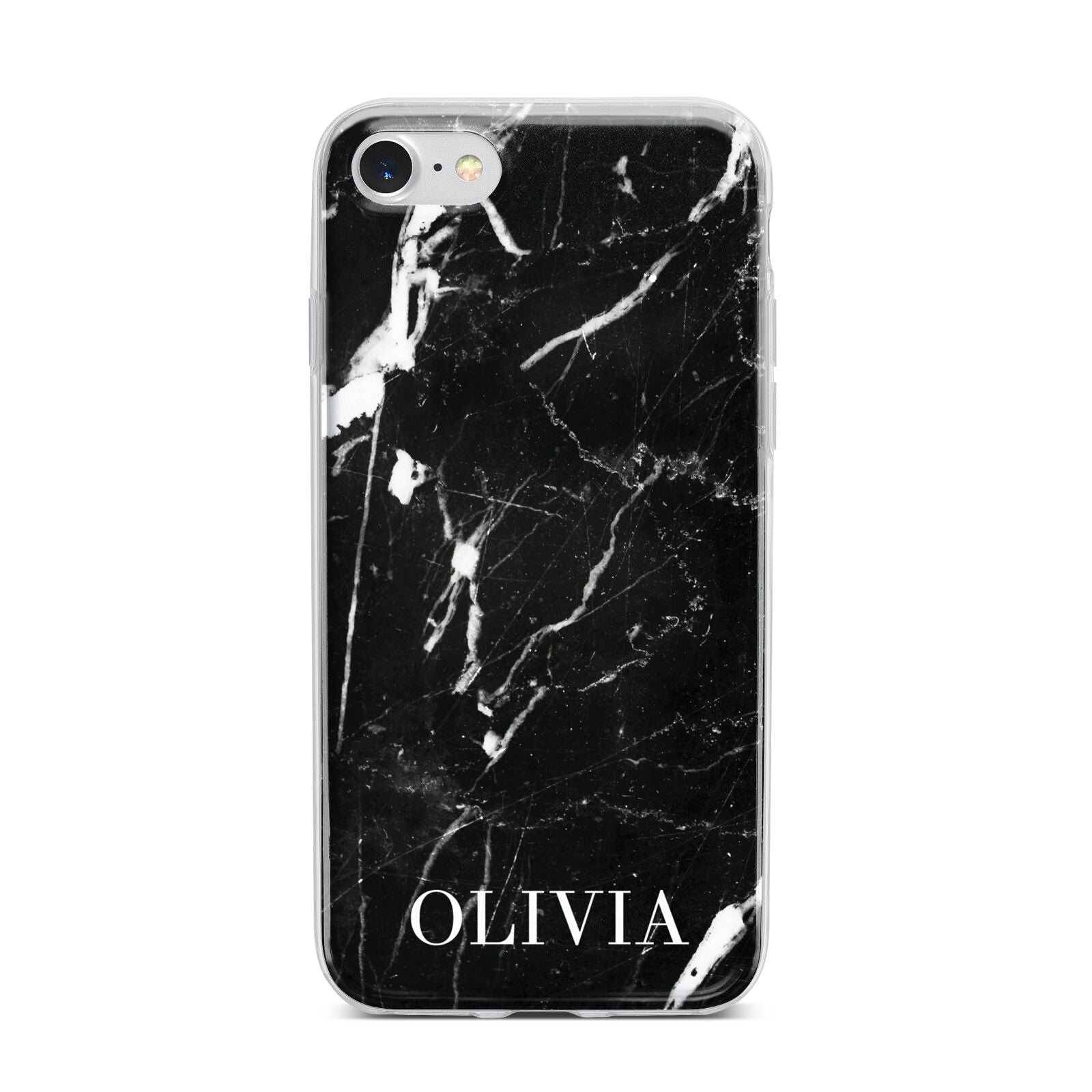 Marble Name Personalised iPhone 7 Bumper Case on Silver iPhone