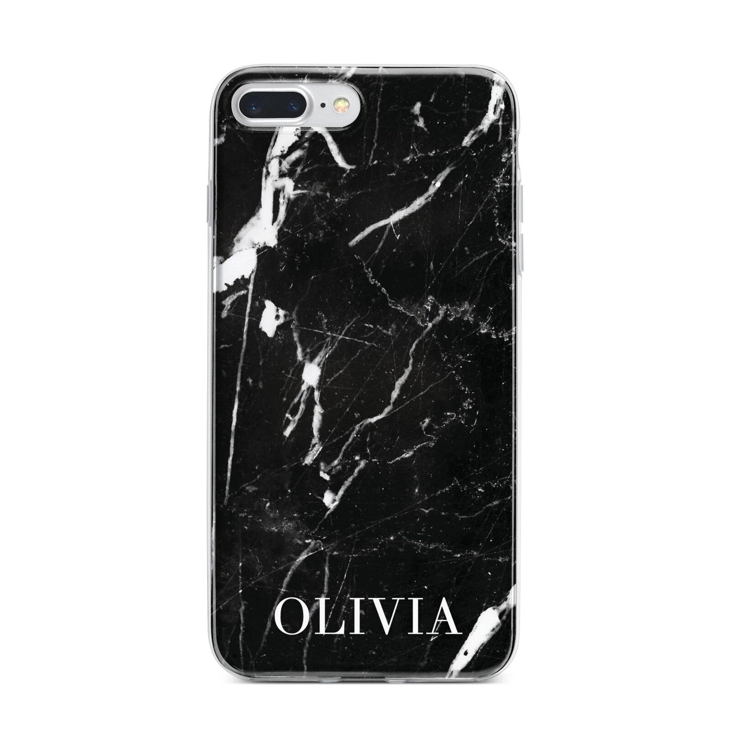 Marble Name Personalised iPhone 7 Plus Bumper Case on Silver iPhone
