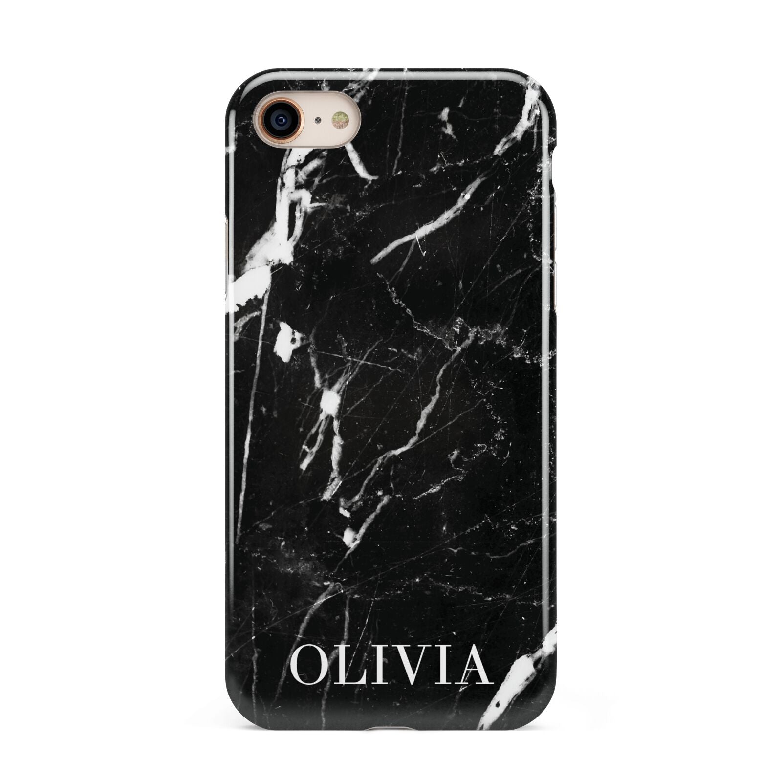 Marble Name Personalised iPhone 8 3D Tough Case on Gold Phone