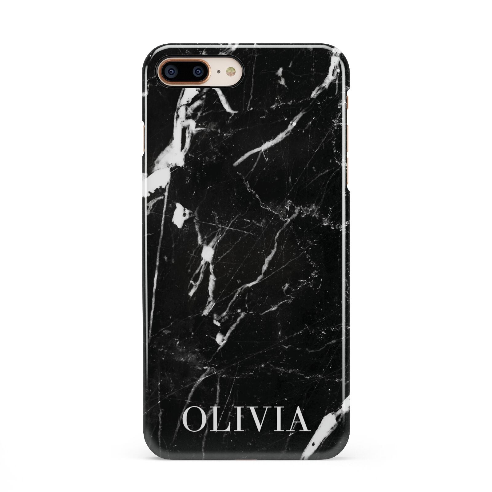 Marble Name Personalised iPhone 8 Plus 3D Snap Case on Gold Phone