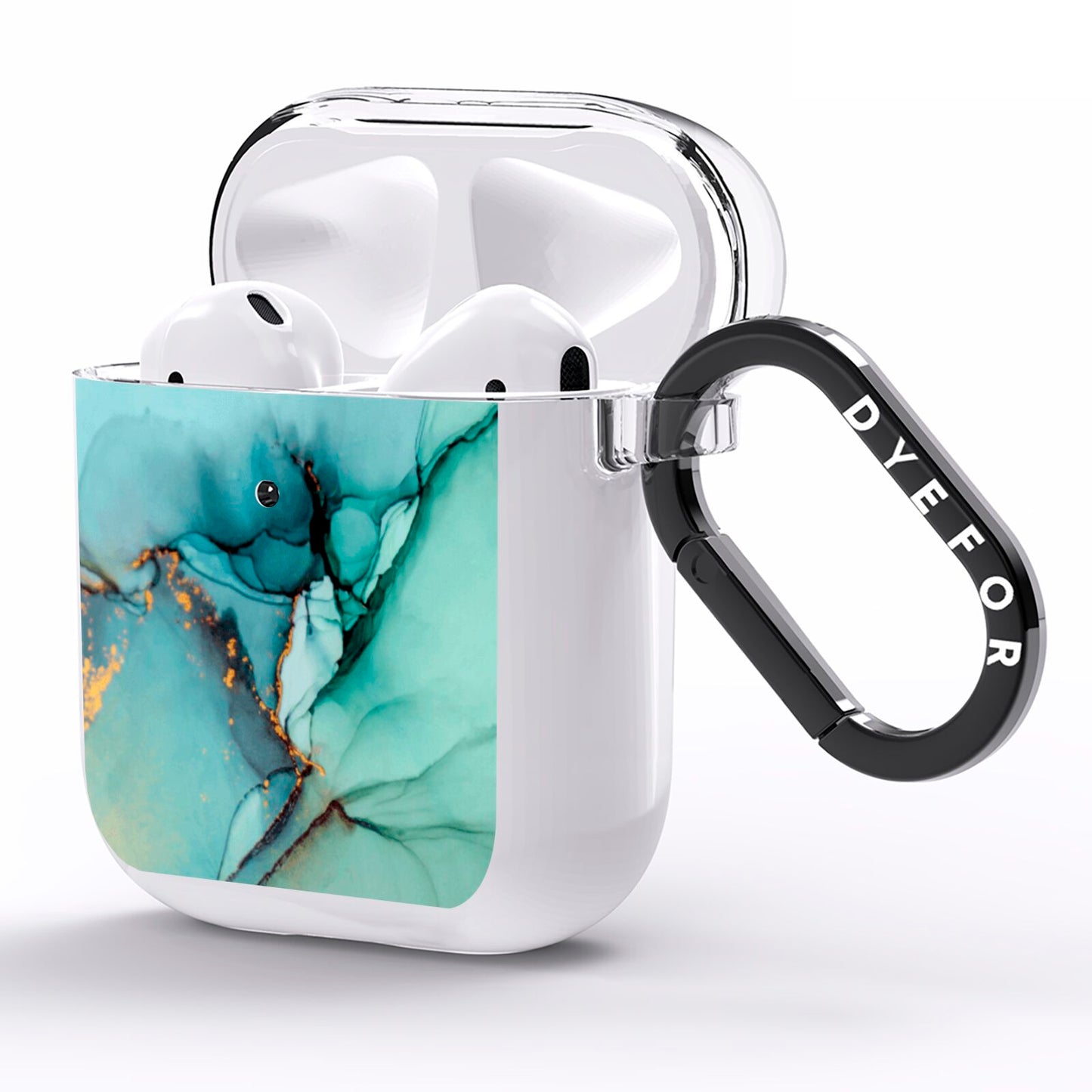 Marble Pattern AirPods Clear Case Side Image