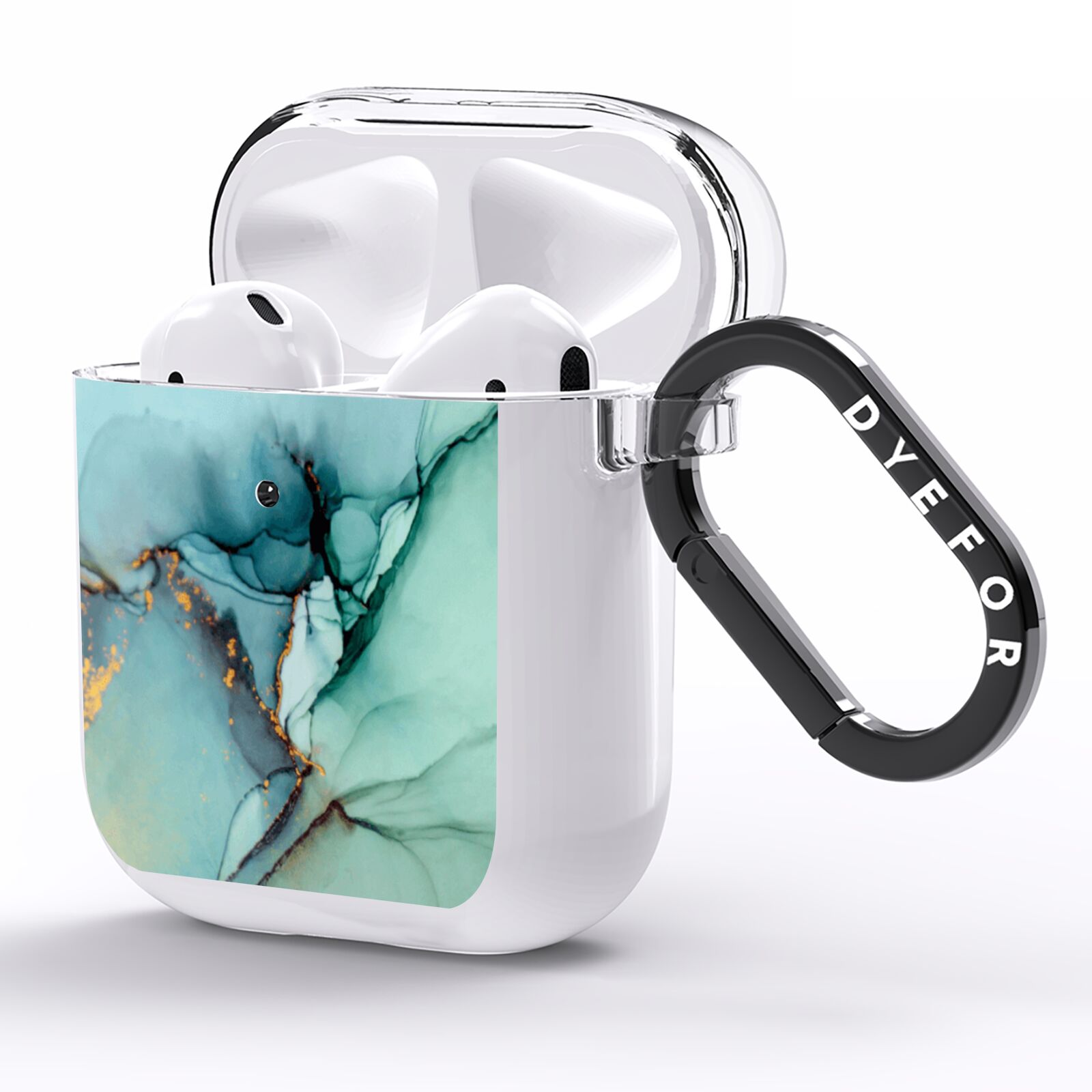 Marble Pattern AirPods Clear Case Side Image
