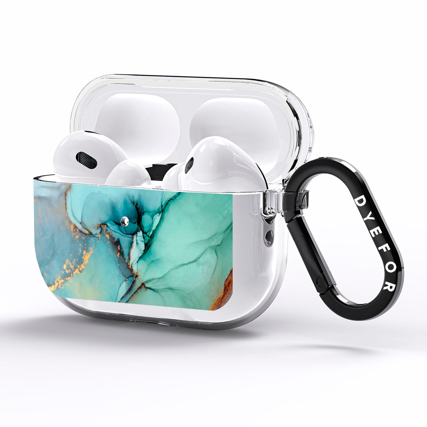 Marble Pattern AirPods Pro Clear Case Side Image