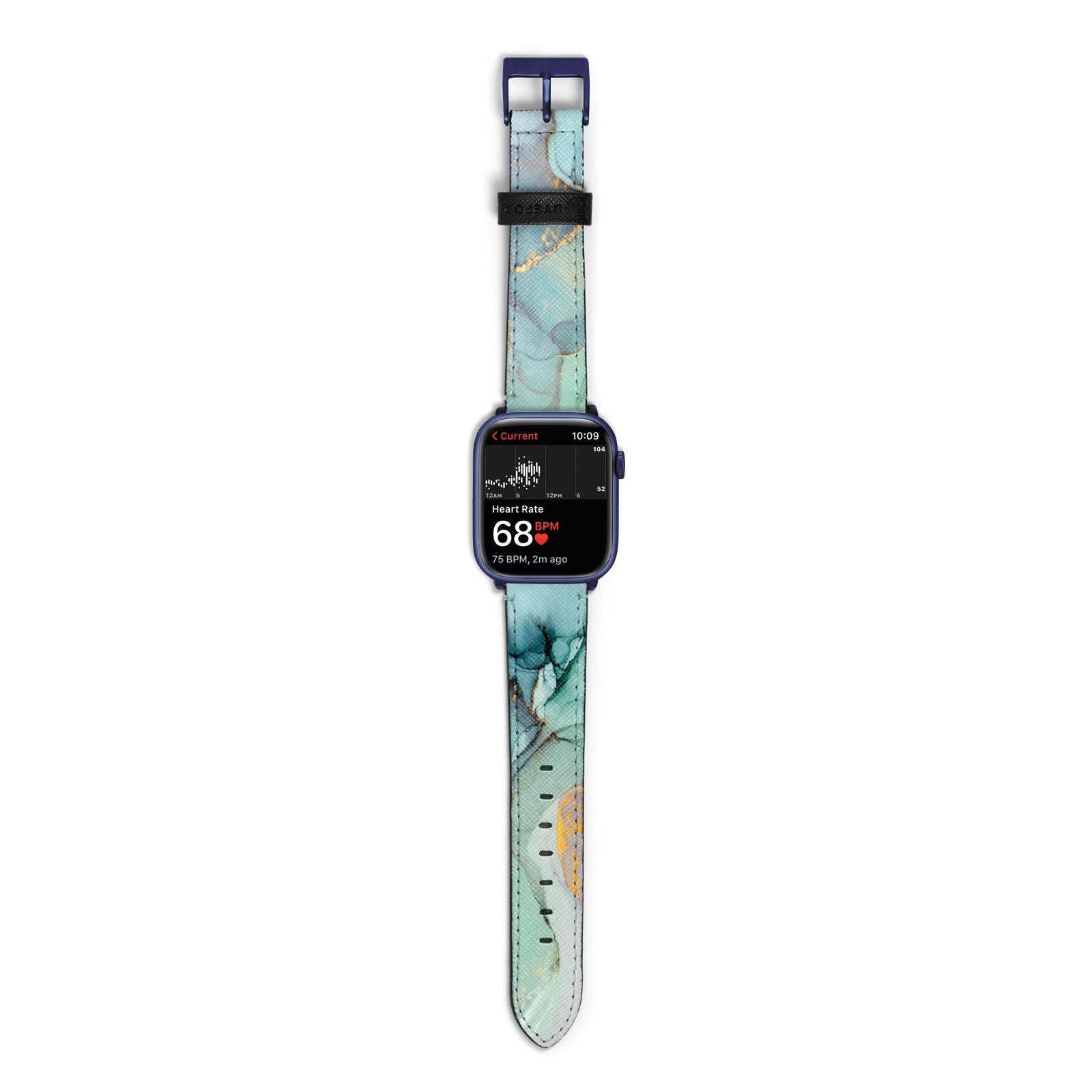 Marble Pattern Apple Watch Strap Size 38mm with Blue Hardware