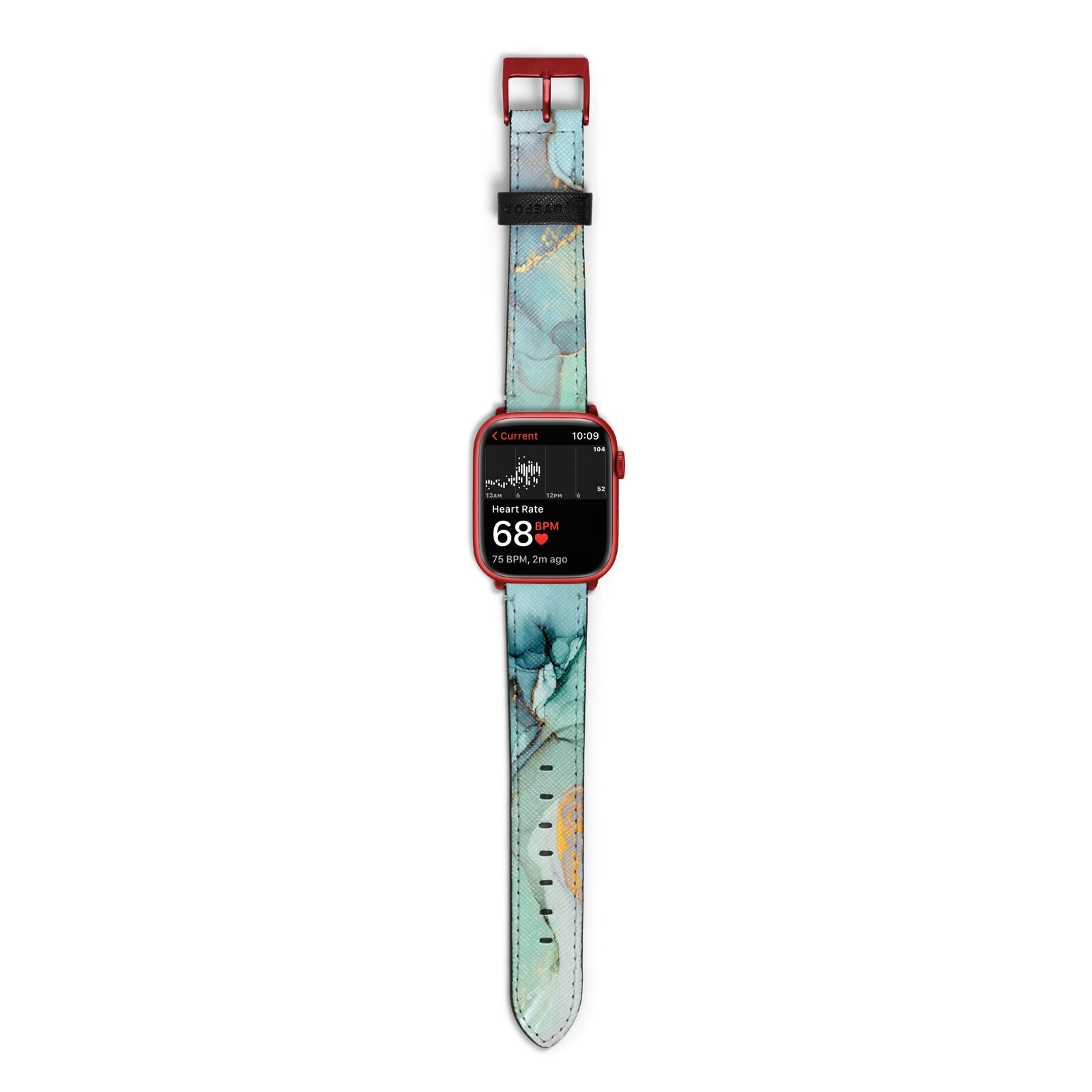 Marble Pattern Apple Watch Strap Size 38mm with Red Hardware