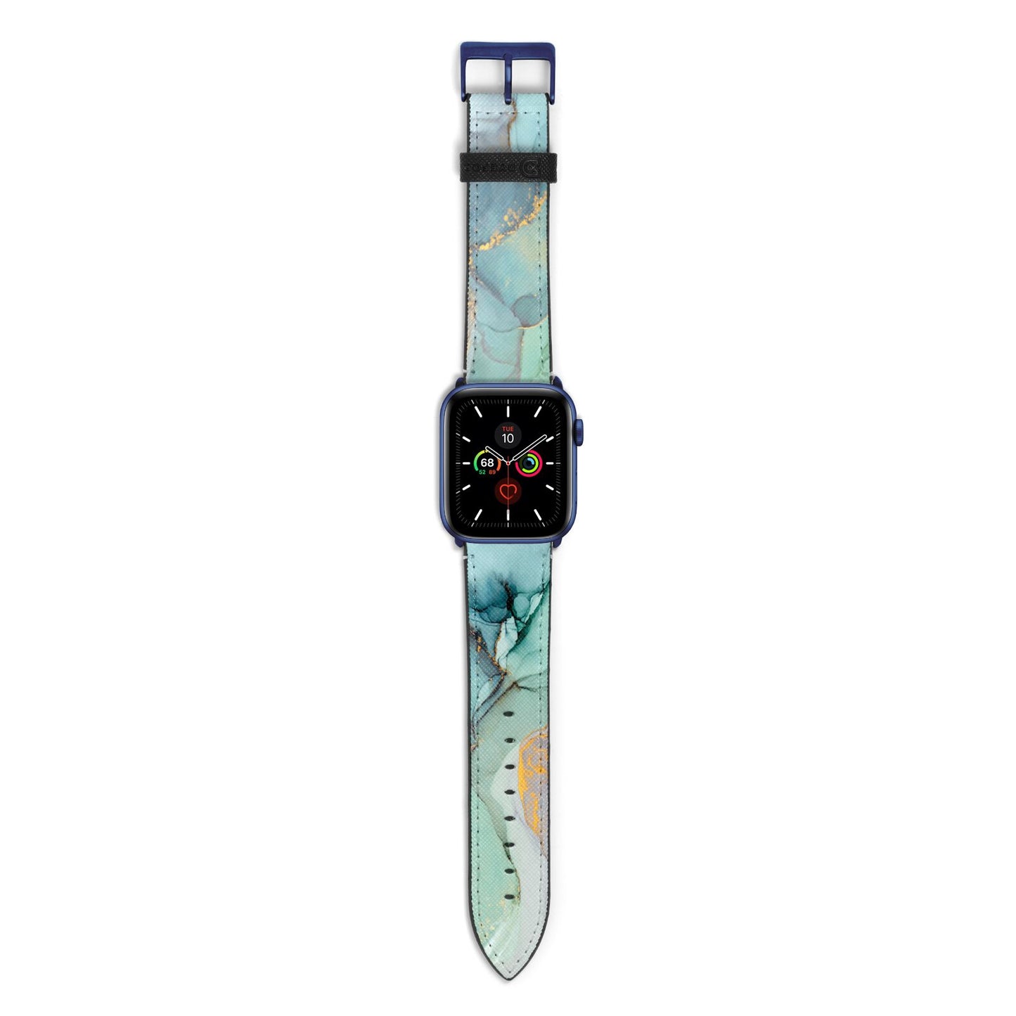 Marble Pattern Apple Watch Strap with Blue Hardware
