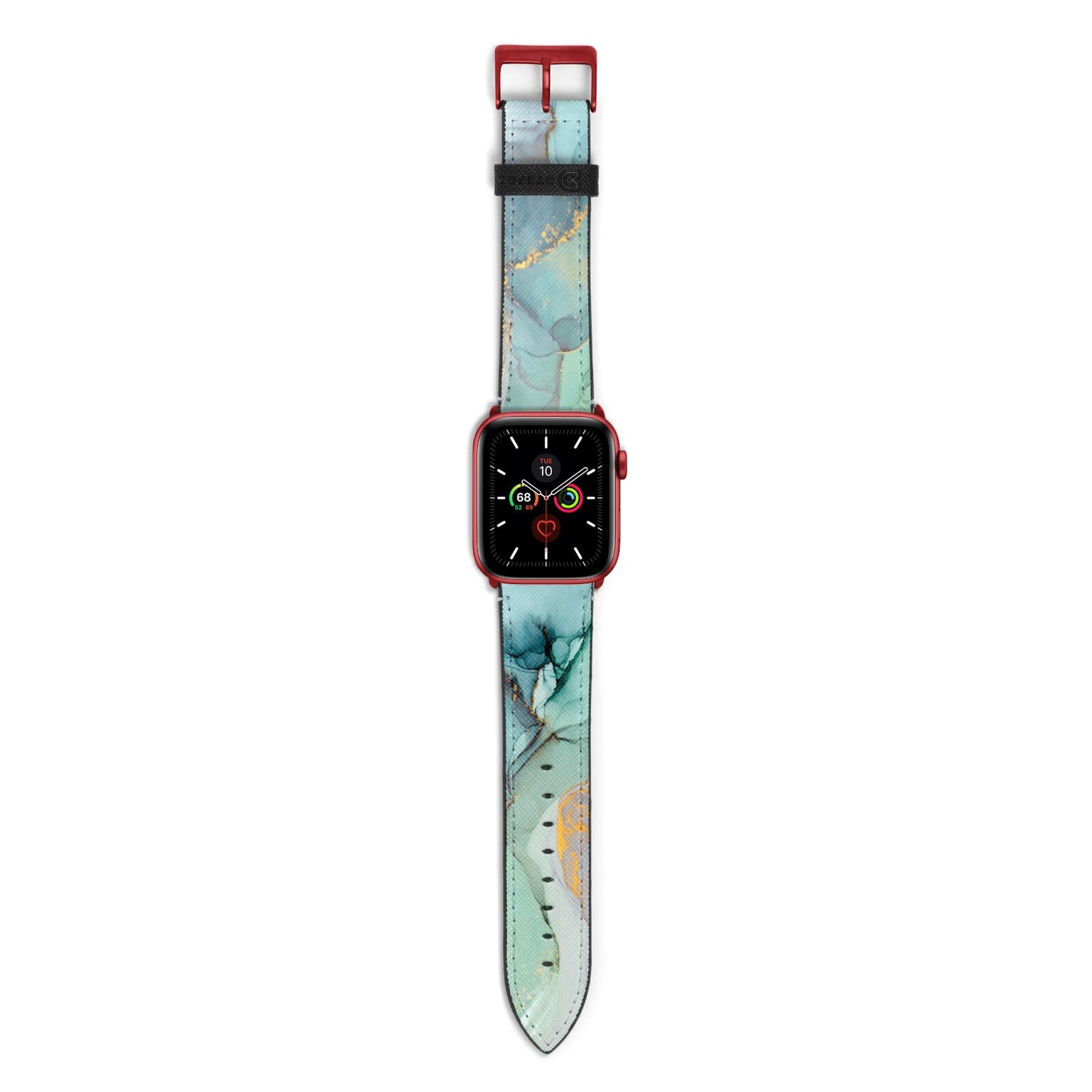 Marble Pattern Apple Watch Strap with Red Hardware