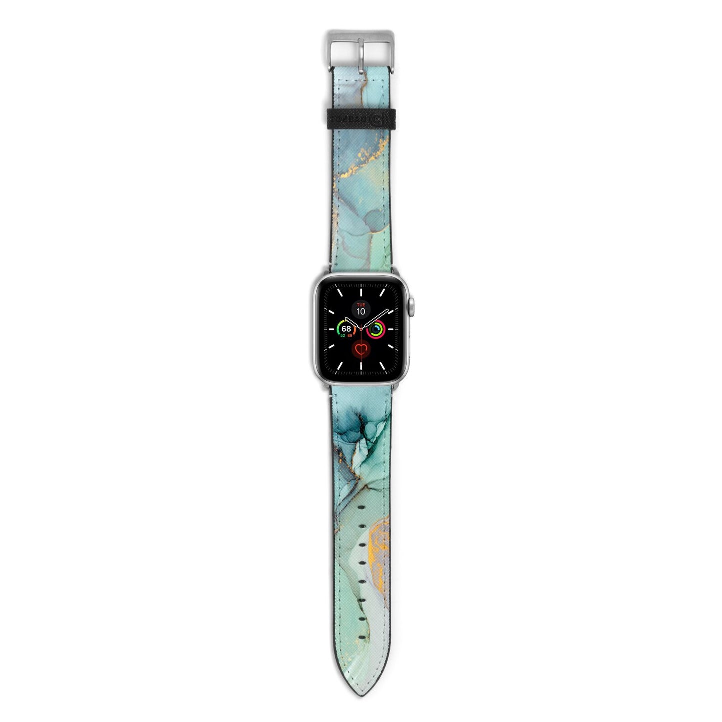 Marble Pattern Apple Watch Strap with Silver Hardware