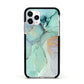 Marble Pattern Apple iPhone 11 Pro in Silver with Black Impact Case