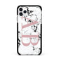 Marble Pattern Pink Initials Personalised Apple iPhone 11 Pro Max in Silver with Black Impact Case