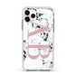 Marble Pattern Pink Initials Personalised Apple iPhone 11 Pro in Silver with White Impact Case