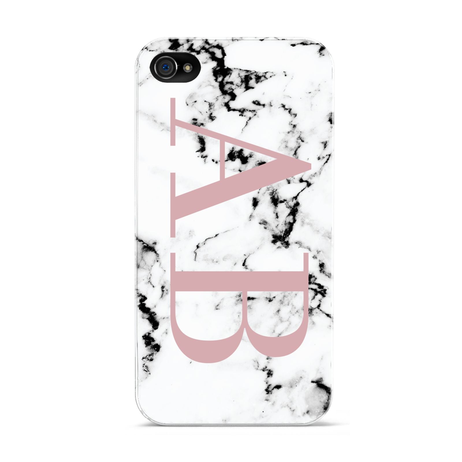 Marble Pattern Pink Initials Personalised Apple iPhone 4s Case