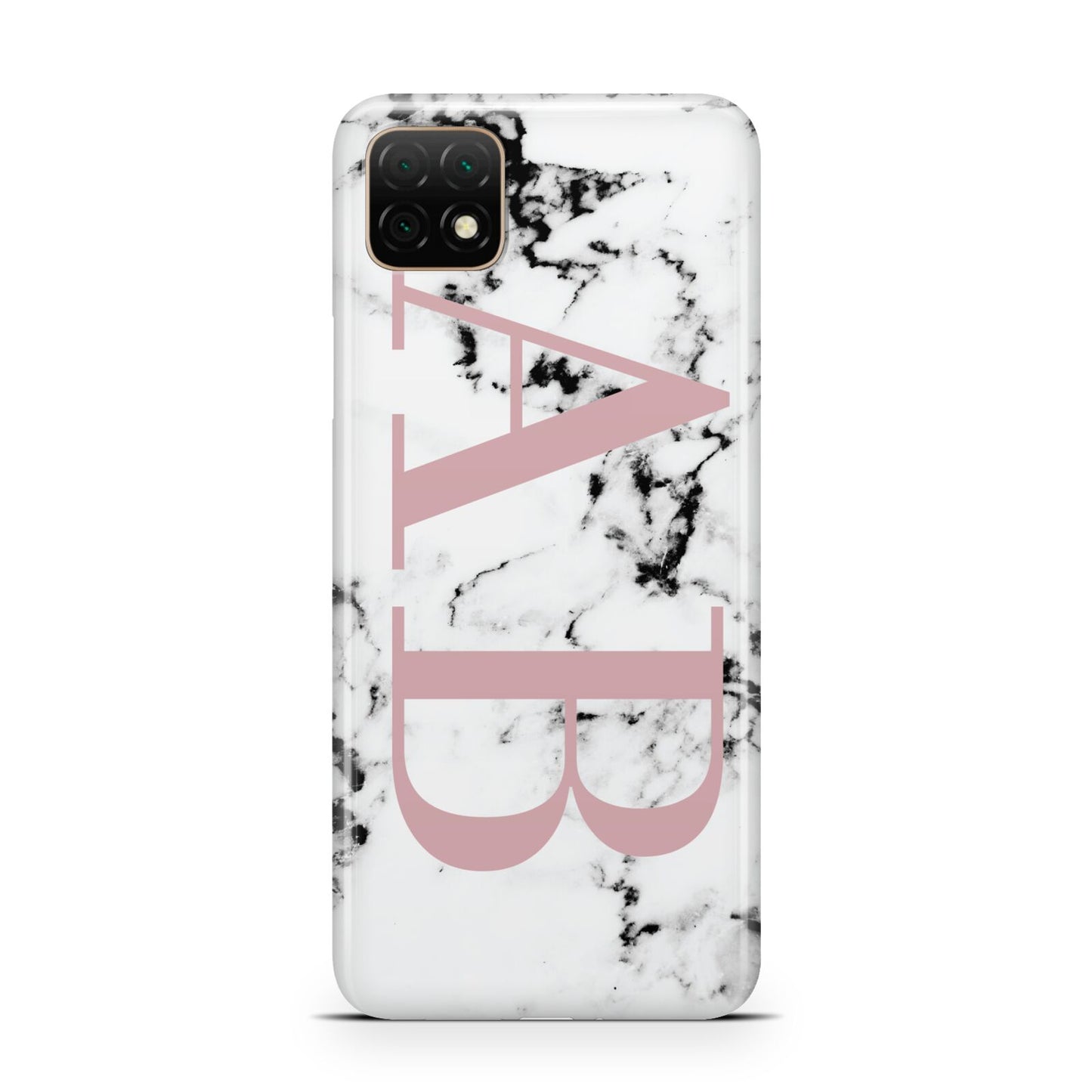 Marble Pattern Pink Initials Personalised Huawei Enjoy 20 Phone Case