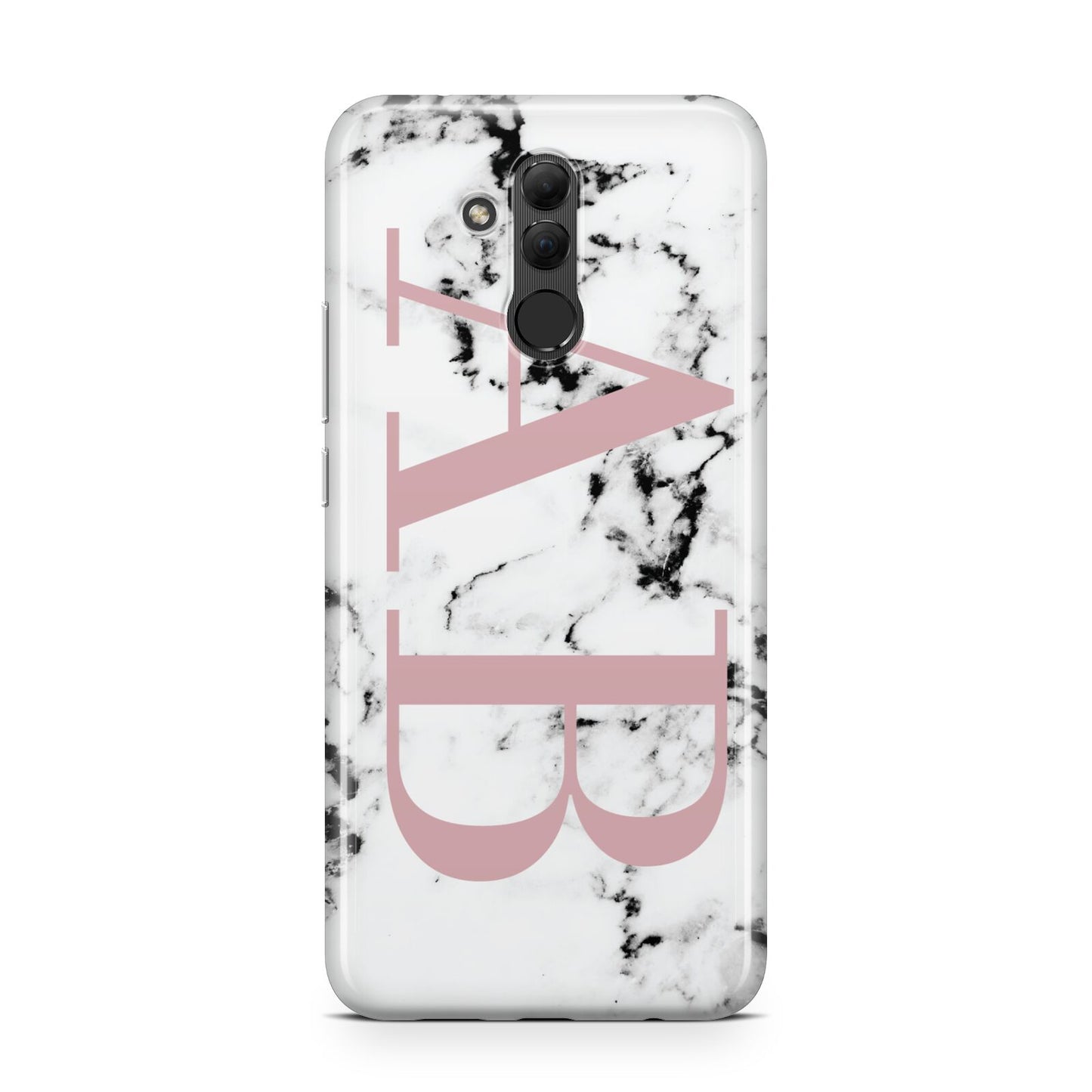 Marble Pattern Pink Initials Personalised Huawei Mate 20 Lite