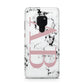 Marble Pattern Pink Initials Personalised Huawei Mate 20 Phone Case