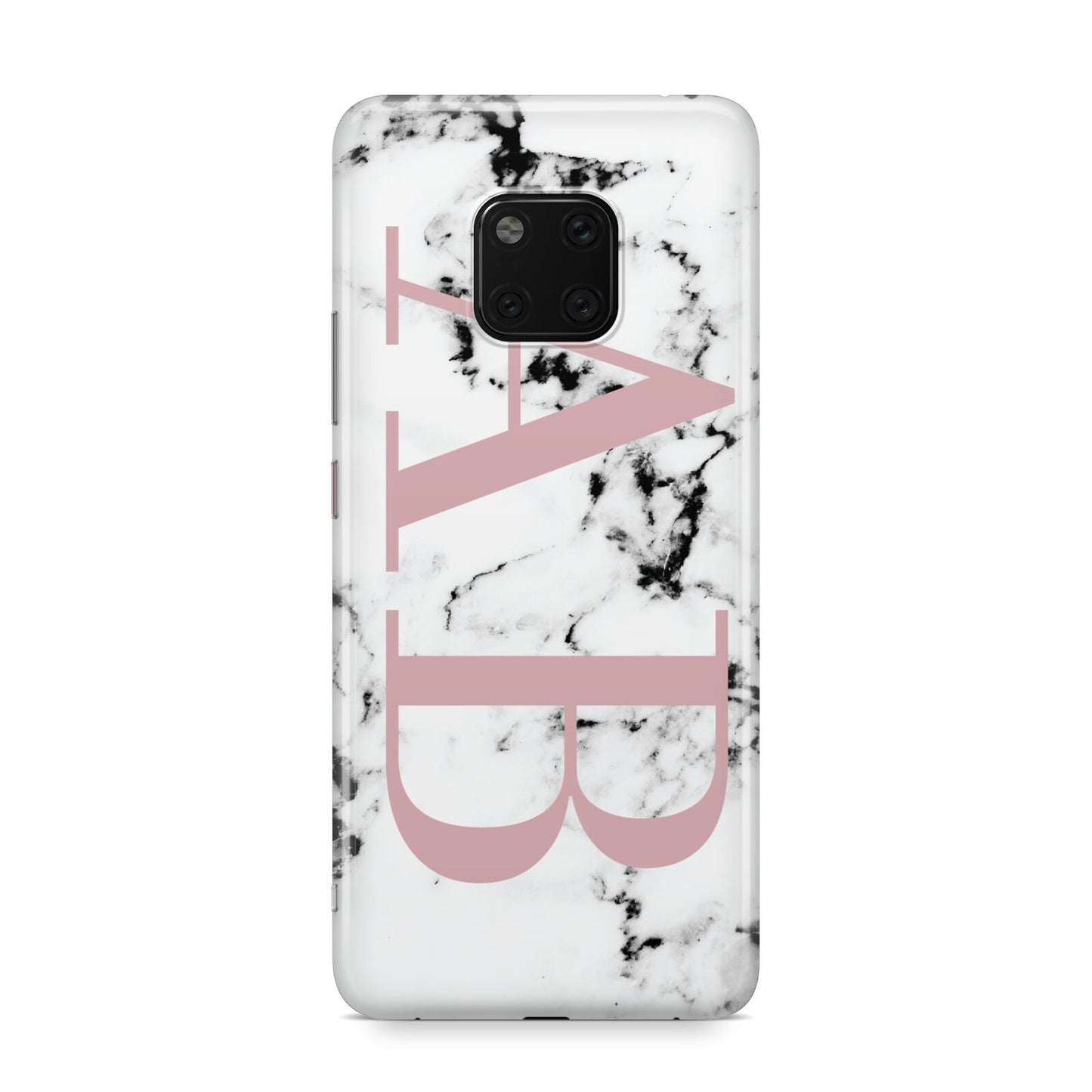 Marble Pattern Pink Initials Personalised Huawei Mate 20 Pro Phone Case