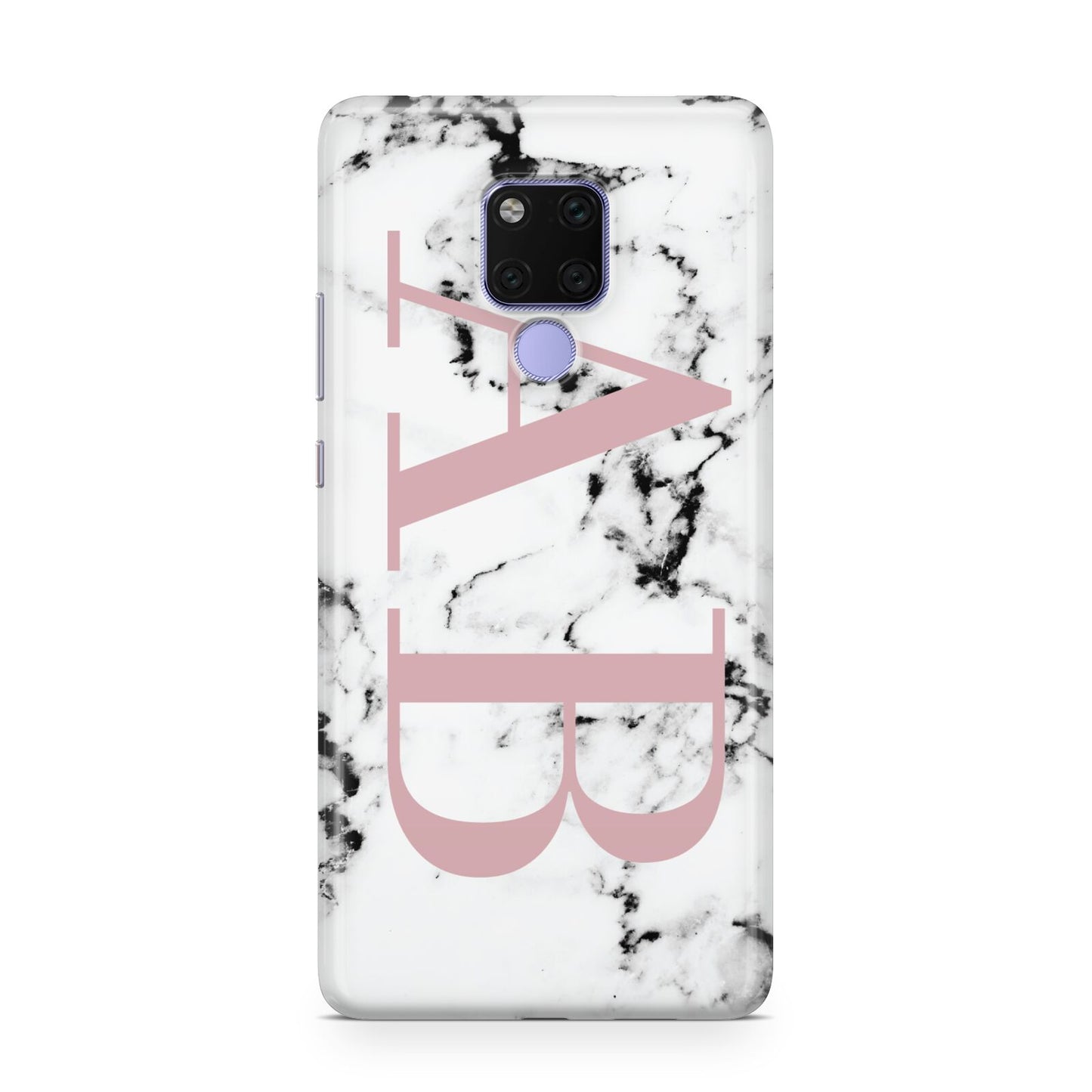 Marble Pattern Pink Initials Personalised Huawei Mate 20X Phone Case