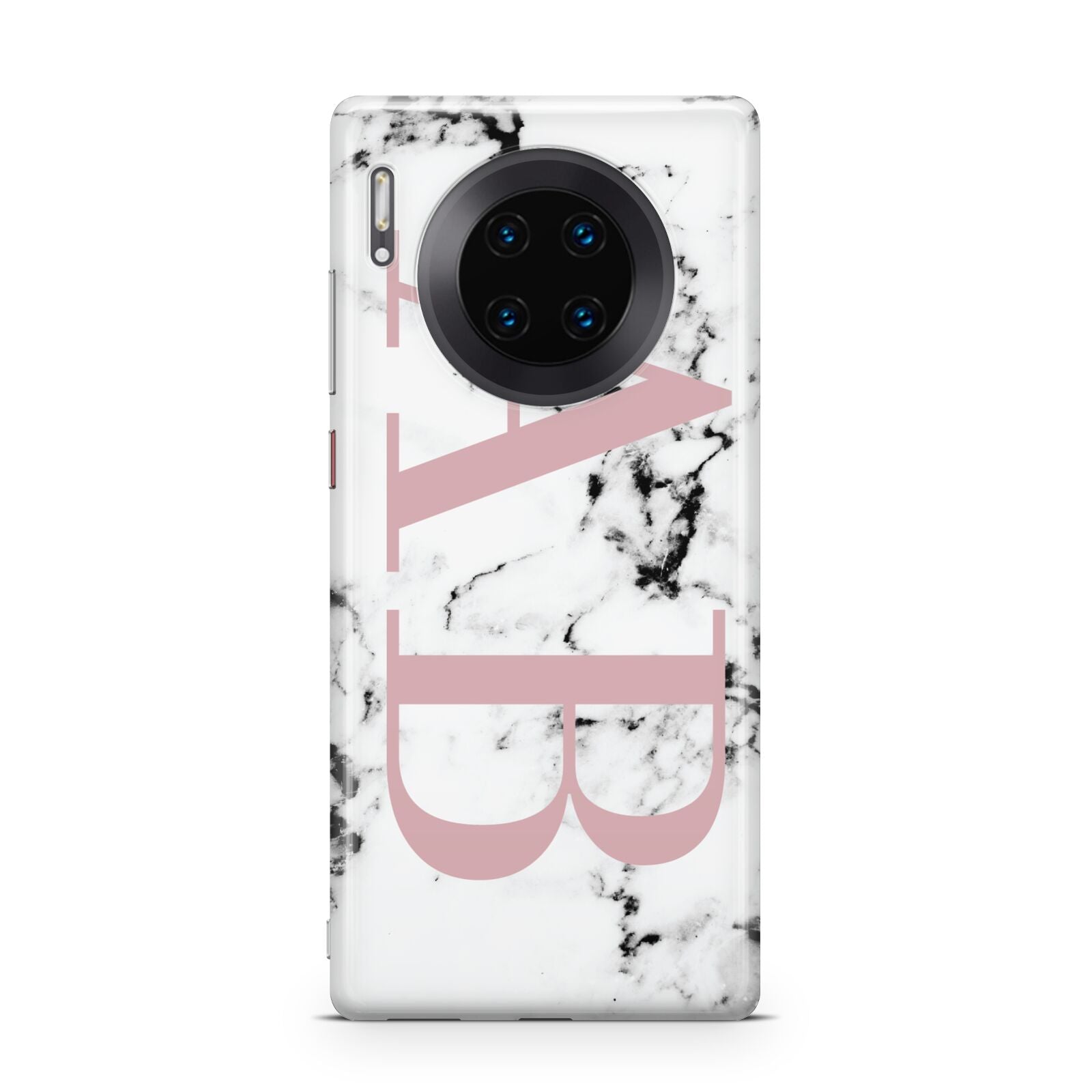 Marble Pattern Pink Initials Personalised Huawei Mate 30 Pro Phone Case