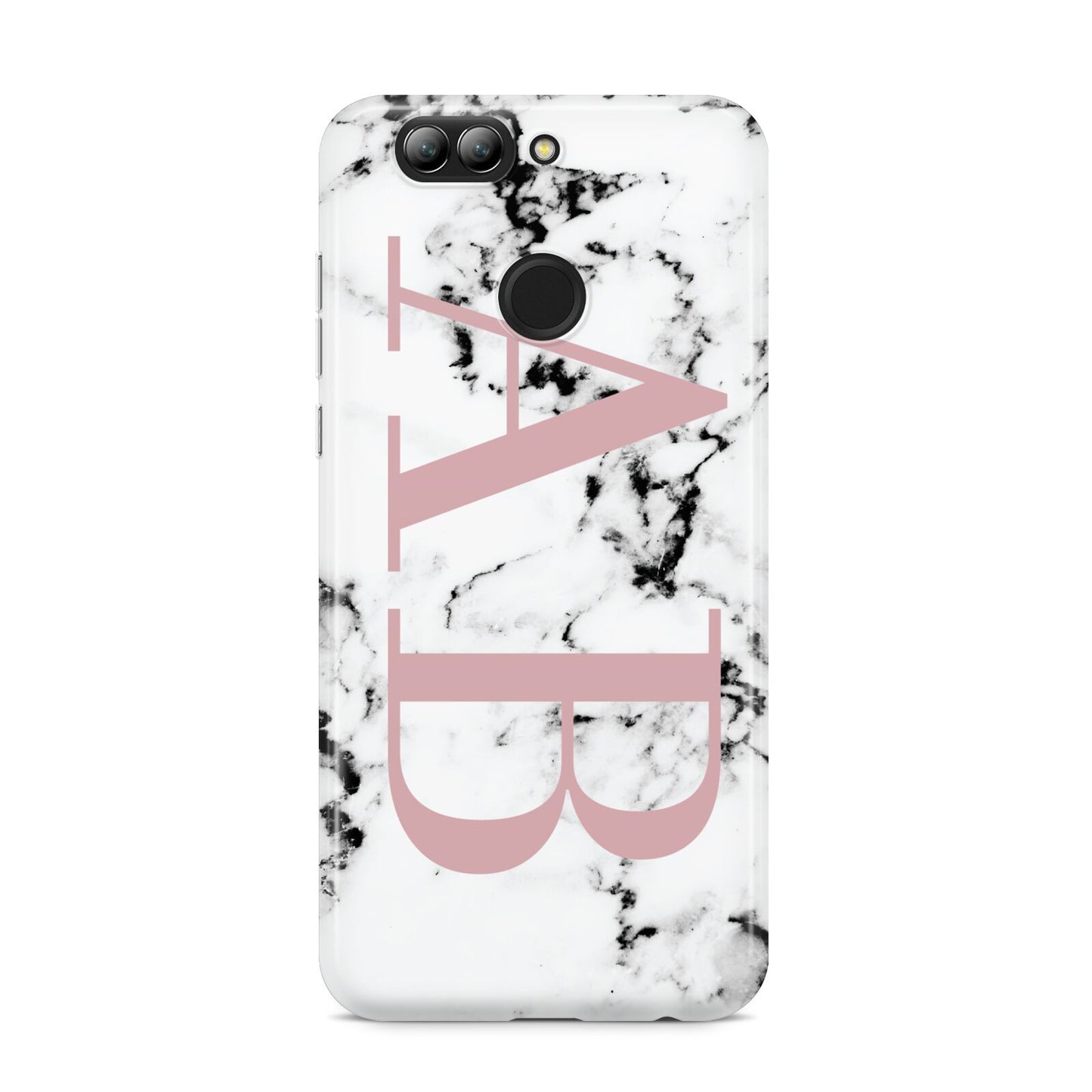 Marble Pattern Pink Initials Personalised Huawei Nova 2s Phone Case