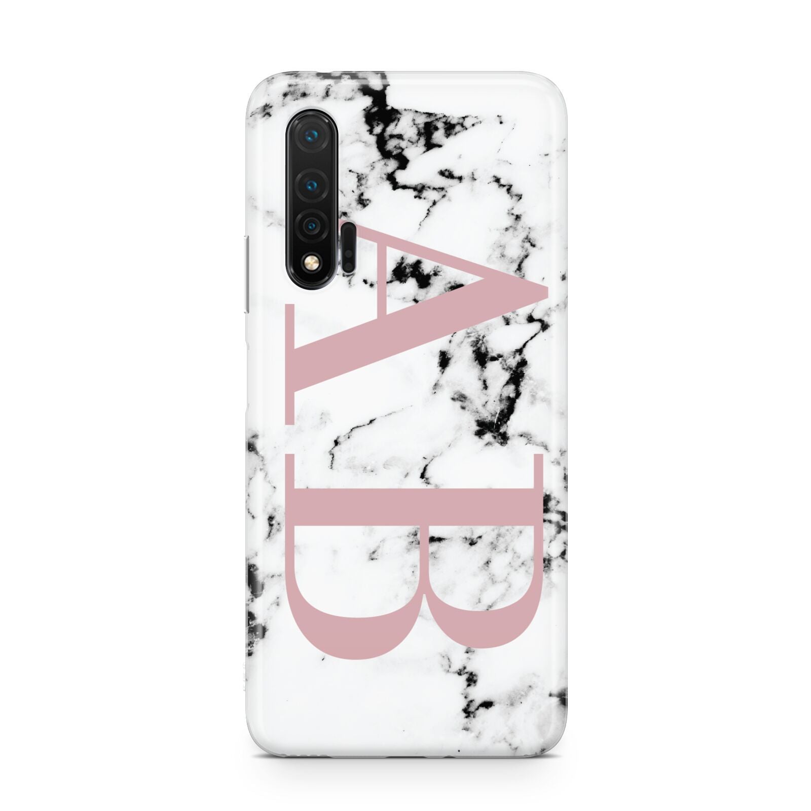 Marble Pattern Pink Initials Personalised Huawei Nova 6 Phone Case