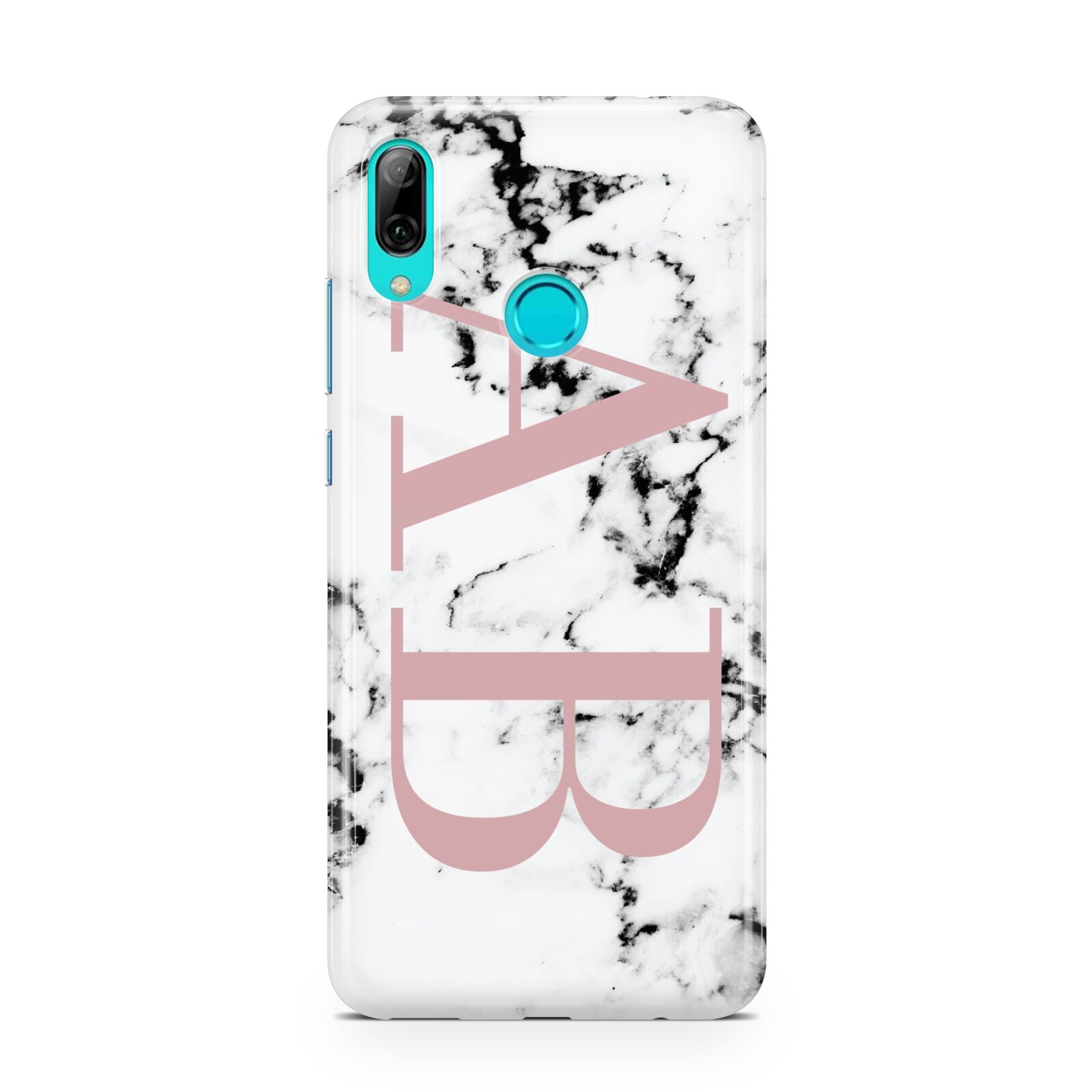 Marble Pattern Pink Initials Personalised Huawei P Smart 2019 Case