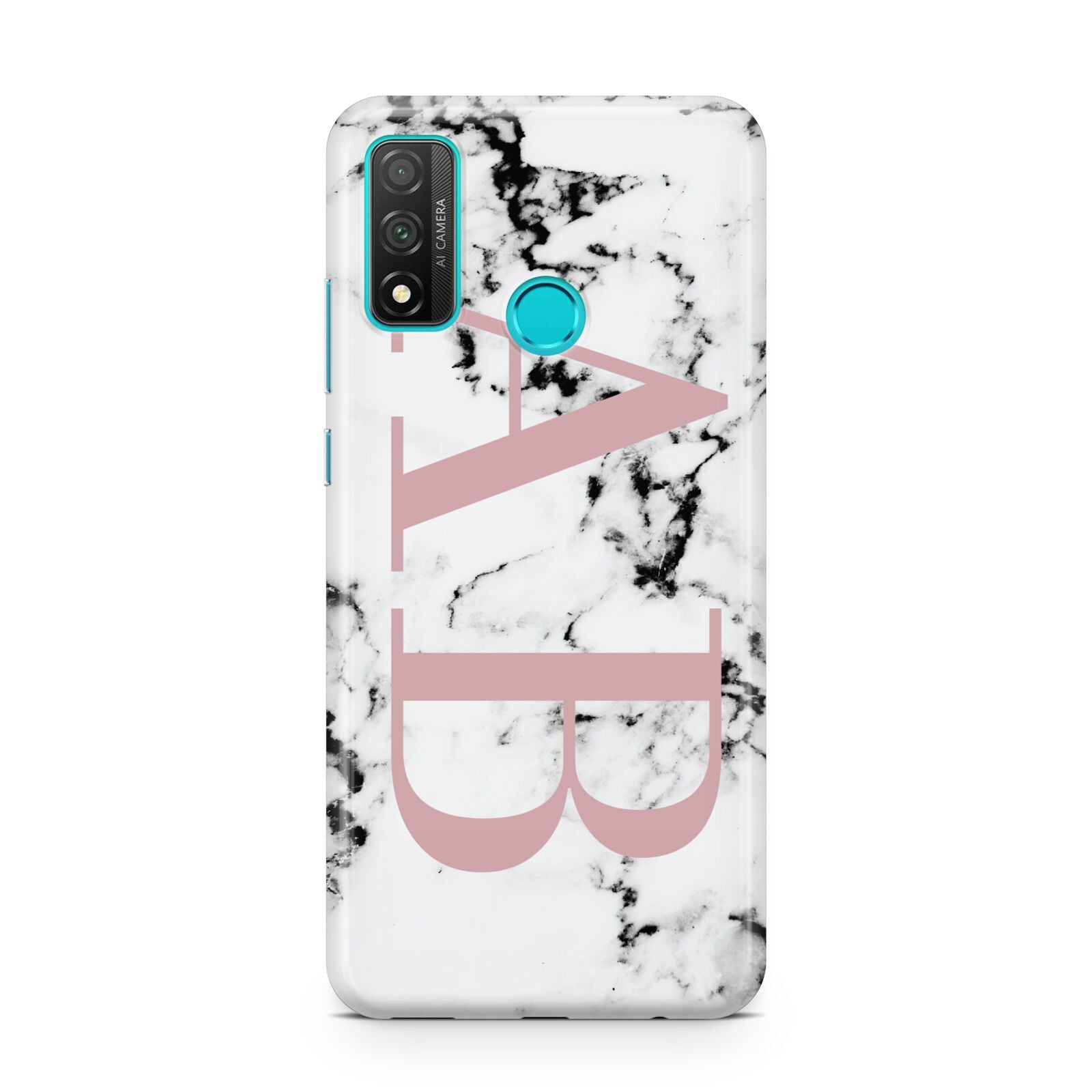 Marble Pattern Pink Initials Personalised Huawei P Smart 2020